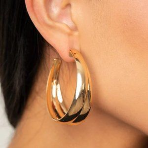 Earrings, Gold, Hoops